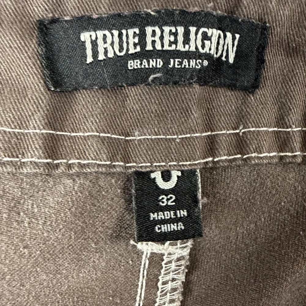 True Religion‎ Brown Men's Cargo Pants Side Pockets Stitching Detail Size 32